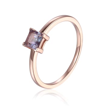 Square Lab Created Alexandrite 14K Rose Gold Over Sterling Silver
Solitaire Ring, 0.55ct