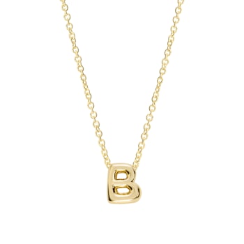 CZ Initial B Tennis Necklace And Pendant Set In 14K Gold Over Brass 4.05ctw