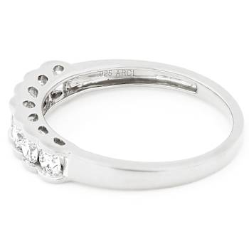 Polished Lab-Grown Diamond Band Ring 0.45ctw In Sterling Silver