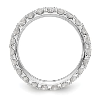 Rhodium Over 14K White Gold Lab Grown Diamond SI+, H+, Eternity Band