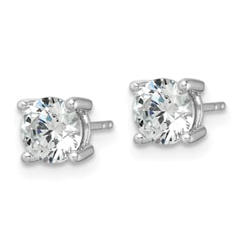 14K White Gold Lab Grown Diamond 1 3/8ctw VS/SI GH 4 Prong Earrings