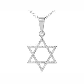Diamond Cut Star Of David Pendant Necklace In Sterling Silver 18 Inch