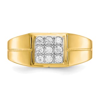 10K Yellow Gold Men's Cubic Zirconia Ring