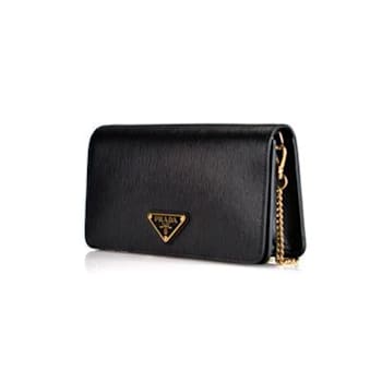 Prada Miniborse Black Vitello Move Leather Chain Crossbody