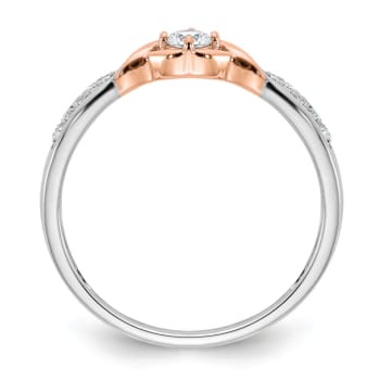 14K Two-tone White and Rose Gold First Promise Diamond Promise Ring 0.16ctw
