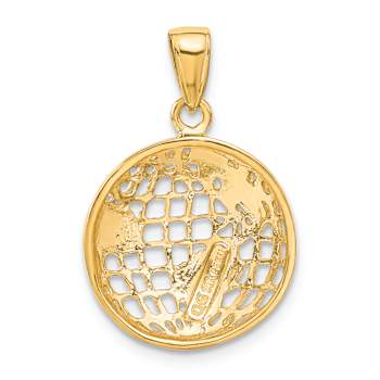 14k Yellow Gold Polished Globe Pendant