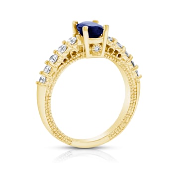 1.31ctw Sapphire and Diamond Ring in 14k Yellow Gold