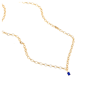 Lab Created Blue Sapphire 18K Yellow Gold Over Sterling Silver Baguette
Birthstone Charm