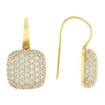Drop Earrings With CZ In 18K Gold Over Sterling Silver