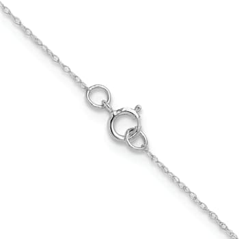 Rhodium Over 14k White Gold 0.4mm Cable 18 Inch Chain
