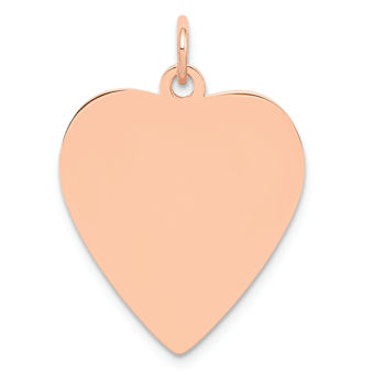 14k Rose Gold Polished Heart Shaped Disc Pendant