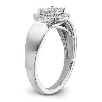 Rhodium Over 14K White Gold Lab Grown Diamond VS/SI GH, Cluster Ring 0.497ctw