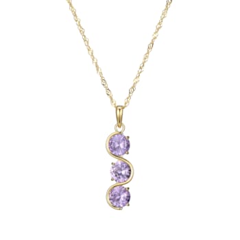 Lab Created Alexandrite Sapphire 18k Yellow Gold Over Silver December
Birthstone Pendant 3.87ctw