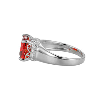 Red And White Cubic Zirconia Platinum Over Silver January Birthstone
Ring 7.23ctw