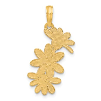 14k Yellow Gold Polished Floral Pendant