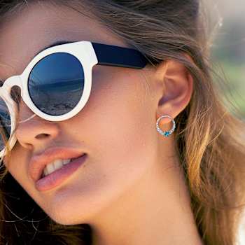 2.60ctw Sky Blue and London Blue Topaz Graduated Open Circle Earrings in
Sterling Silver