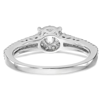 Rhodium Over 14K White Gold Diamond Cluster Engagement Ring 0.47ctw