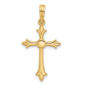 14k Yellow Gold Fancy Cross Charm