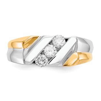 14K Two-tone Yellow and White Gold Lab Grown Diamond SI1/SI2, G H I,
Men's Ring