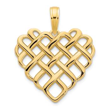 14k Yellow Gold Fancy Heart Pendant