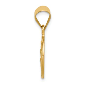 18k Yellow Gold Satin Saint Christopher Medal Pendant