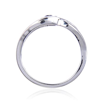 Lab Created Purple Sapphire Sterling Silver Open Design Solitaire Ring, 0.35ct