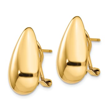 14k Yellow Gold Polished Teardrop Stud Earrings