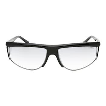 Guess Shiny Black Shield Frame/ Smoke Mirrored Sunglasses