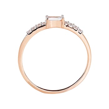 Lab Grown Diamond 10K Rose Gold Dainty Ring, 0.14ctw