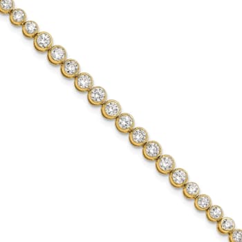 14K Yellow Gold Lab Grown Diamond Bezel Set Tennis Bracelet