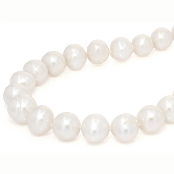 Freshwater Pearl Beaded Necklace In Sterling Silver