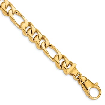 14K Yellow Gold 10.9mm Hand-Polished Fancy Link Bracelet