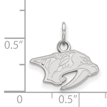 Rhodium Over Sterling Silver NHL LogoArt Nashville Predators Extra Small Pendant