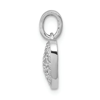 Rhodium Over 14k White Gold Diamond Heart Pendant