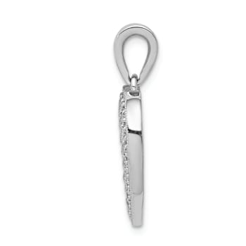 Rhodium Over 14k White Gold Diamond Heart Pendant