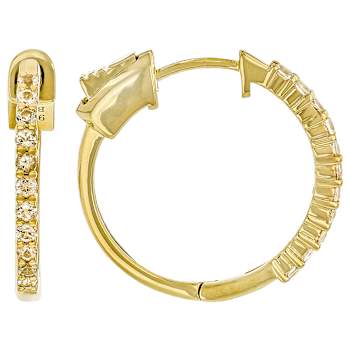 Imperial Topaz Hoop Earrings In 18K Gold Over Sterling Silver