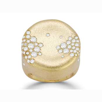 Sterling Statements 14K Yellow Gold Over Sterling Silver Cubic Zirconia
Statement Satin Signet Ring