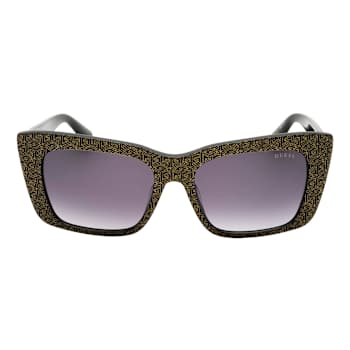 Guess Shiny Black Frame / Gradient Smoke Lenses Sunglasses