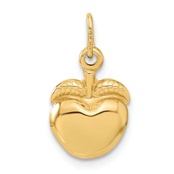14k Yellow Gold 3D Apple pendant