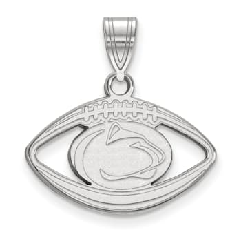 Rhodium Over Sterling Silver LogoArt Penn State University Football Pendant