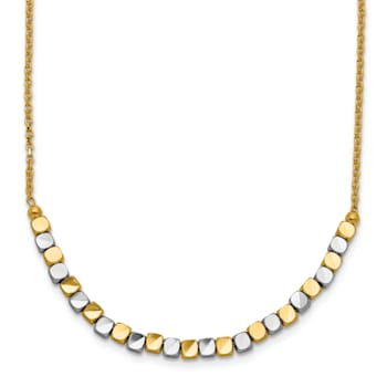 14K Two-tone Beaded 18-inch Necklace