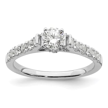 Rhodium Over 14K White Gold Lab Grown Diamond VS/SI GH, Complete
Engagement Ring 0.88ctw