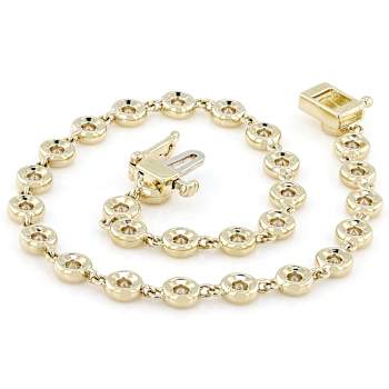 Delicate Lab-Grown Diamond Station Bracelet In Solid 10K Gold