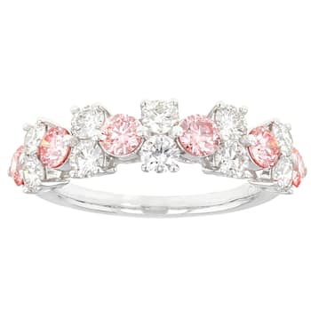 Pink And White Lab-Grown Diamond 14k White Gold Ring 2.00ctw