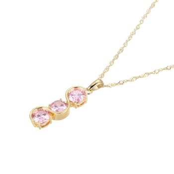 Pink Cubic Zirconia 18k Yellow Gold Over Sterling Silver October
Birthstone Pendant 6.35ctw