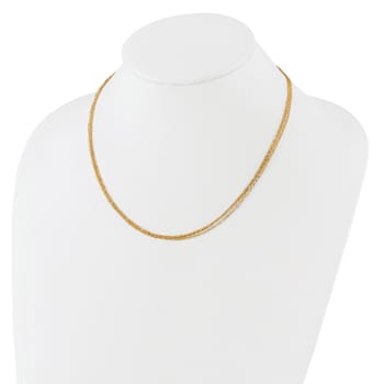 14K Yellow Gold Polished Fancy Triple Cable Chain Necklace