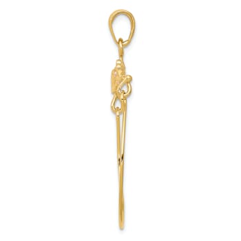 14K Two-tone Leaves with Flower Charm Holder