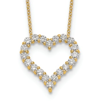 14K Yellow Gold Lab Grown Diamond Heart 18 Inch Necklace