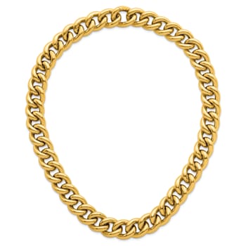14K Yellow Gold 14.8mm Curb 18-inch Necklace
