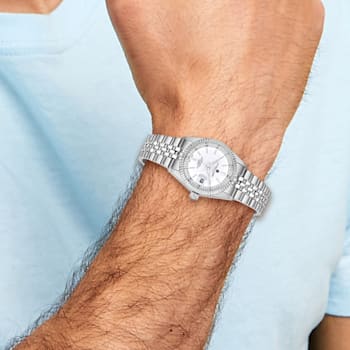 Men's Charles Hubert Stainless Steel Off White Dial Watch